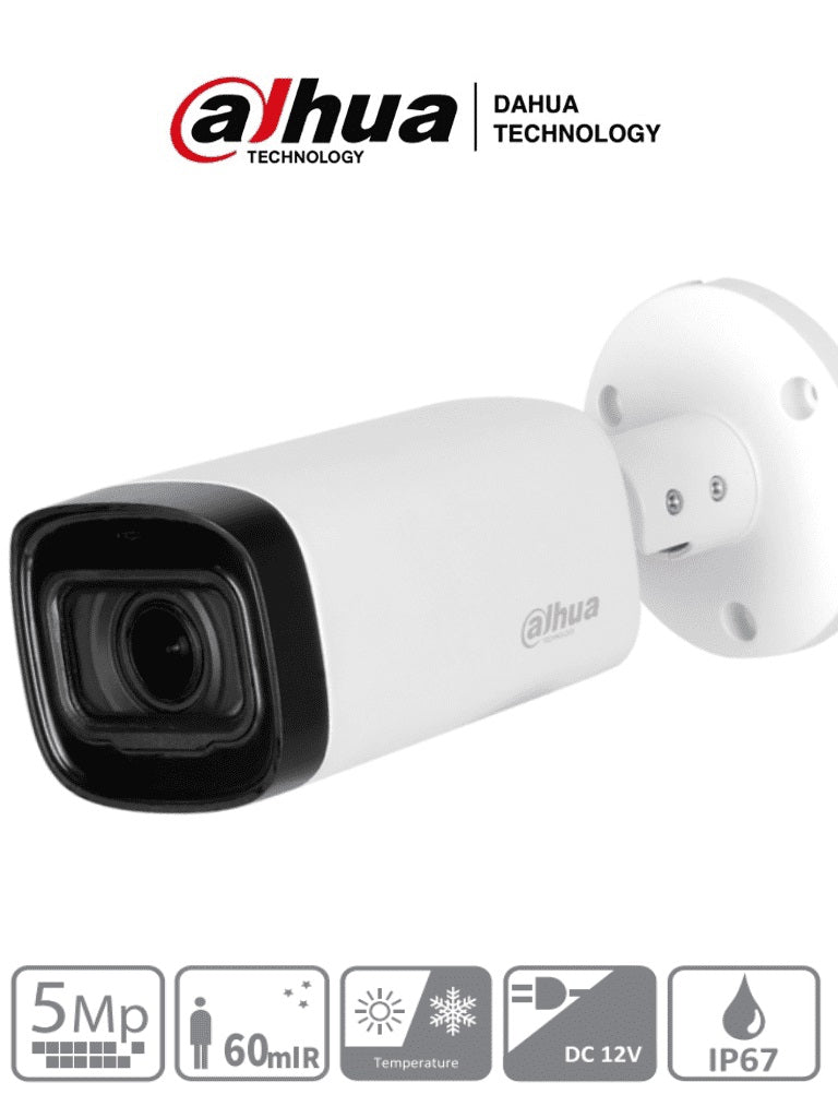 DAHUA HAC-HFW1500R-Z-IRE6 - Camara Bullet de 5 Megapixeles/ Lente Motorizado de 2.7 a 12 mm/ IR de 60 Mts/ BLC/HLC/DWDR/ Soporta: CVI/CVBS/AHD/TVI - DAHUA HAC-HFW1500R-Z-IRE6 - Camara Bullet de 5 Megapixeles/ Lente Motorizado de 2.7 a 12 mm/ IR de 60 Mts/ BLC/HLC/DWDR/ Soporta: CVI/CVBS/AHD/TVI -